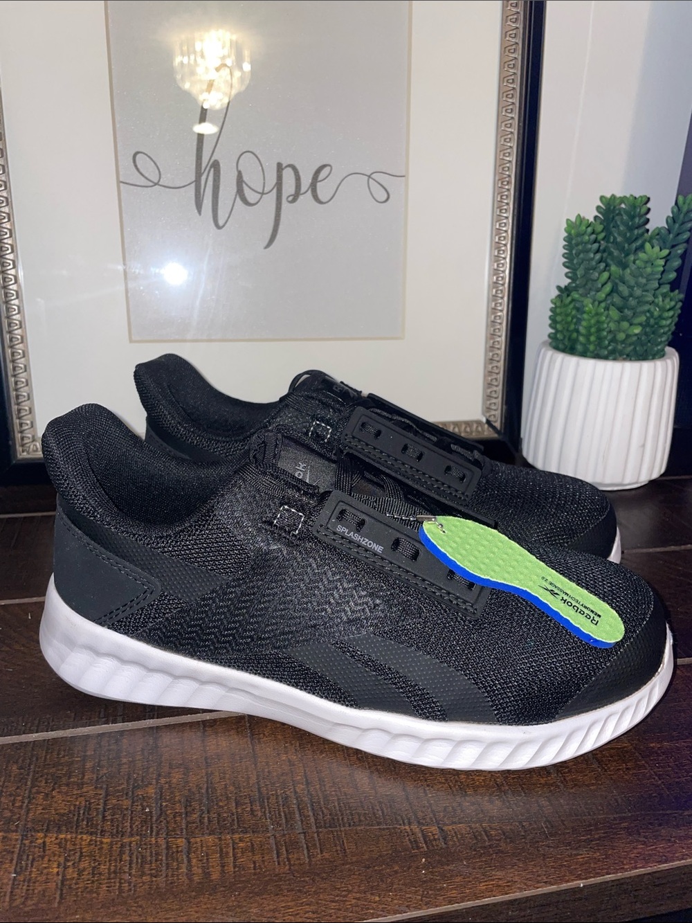 Reebok Sublite Legend Work Toe Safety Shoe Black Low-Top Knit Sneakers Size 5.5